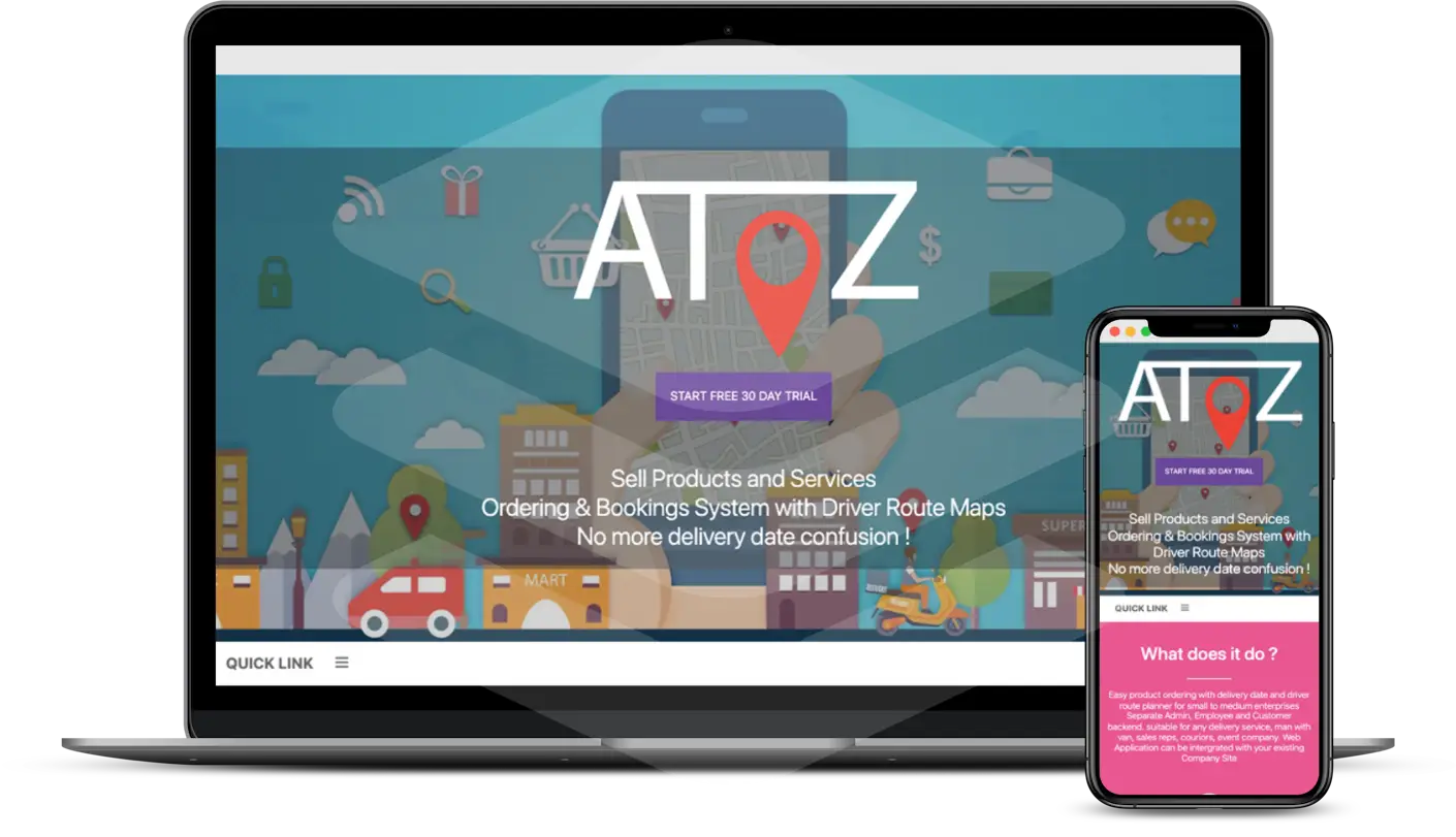 atoz logo and site