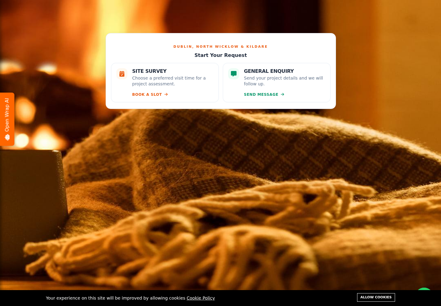 ExternalWrap.ie free site visit booking desktop preview