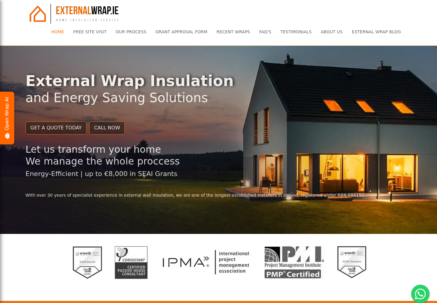 ExternalWrap.ie website desktop screenshot