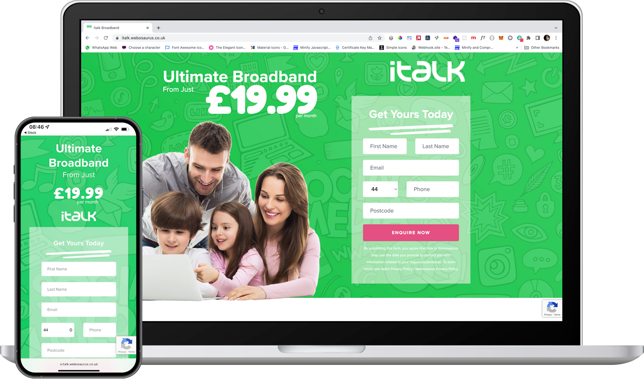 iTalk Telecom lead generation campaign creative