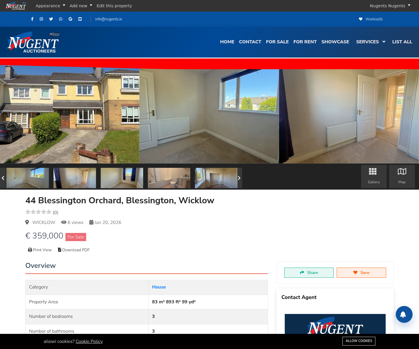 Nugent property detail page with live listing data