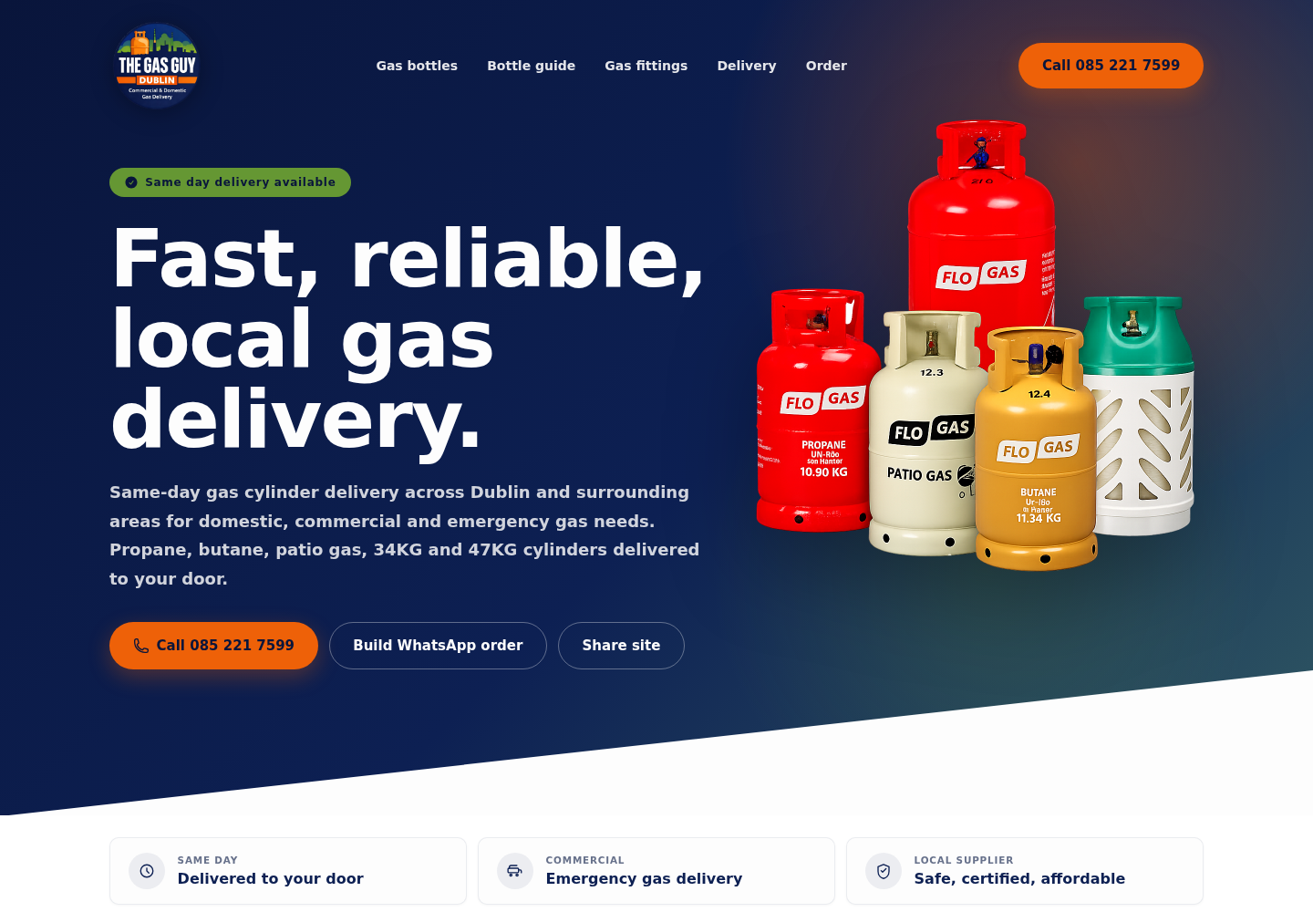 The Gas Guy Dublin website desktop screenshot